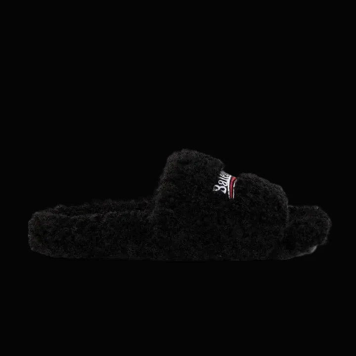 Balenciaga Furry Slide Black