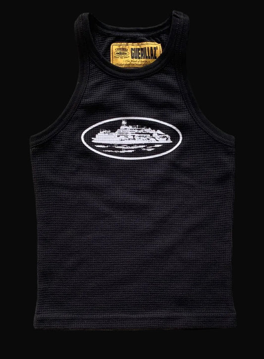 Corteiz Alcatraz Unisex Tank Top Black/White