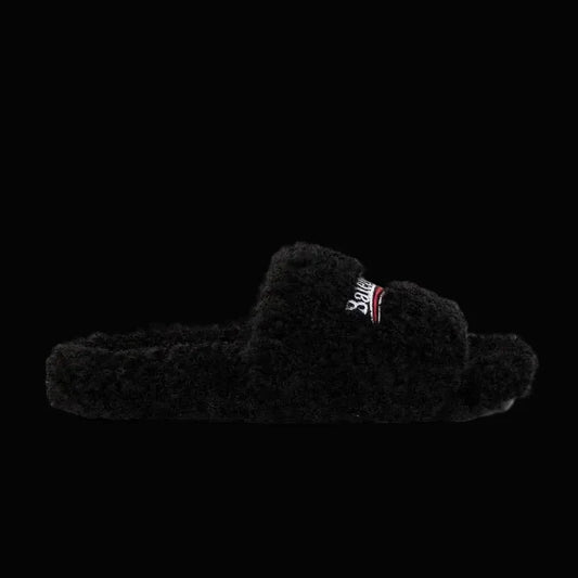 Balenciaga Furry Slide Black